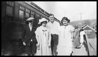 MacLean(?) family at the Armstrong train station