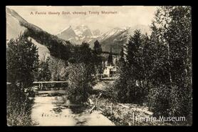 "Fernie beauty spot, showing Trinity Mountain"