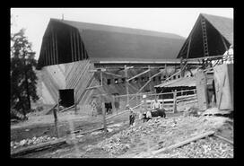 Barn construction at Ellison's Kalwood Farms in Oyama