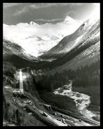 Highway 1 and railway tracks, Rogers Pass