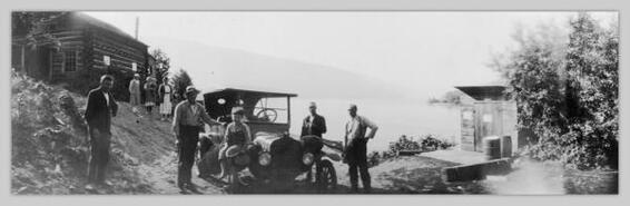 Packing up to leave Mabel Lake, 1920's
