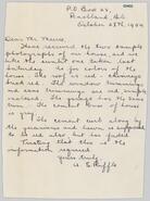 A.E. Ruffle letter