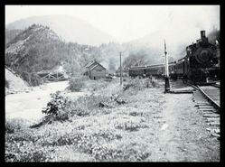First C.P.R. train to Nakusp leaving Three Forks