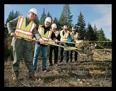 Breaking ground at Duteau Creek water treatment plant, Lumby