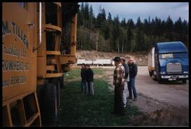 B.C.I.F.M. board members looking at Tillen truck before its donation to the Forestry Museum