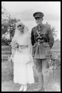 Lt. (Dick) N.S. Richards and bride Pearl Cullimore in England