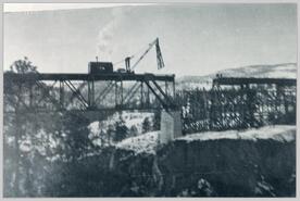 Construction of Trout Creek railroad trestle