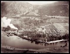 Aerial view of Adams River Lumber Company mill on the South Thompson River