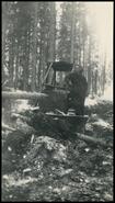 Clem Chaplin building a logging road
