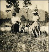 Ada Griffiths and Jennie McKay at Fish Lakes, Columbia Valley