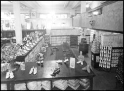 Interior of the Company Store showing the shoe department