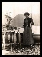 Unidentified woman with fish catch