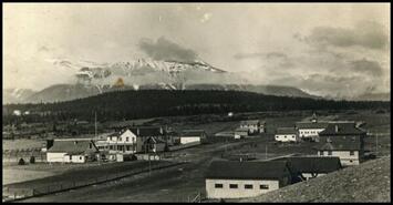 Invermere looking southwest with Mt. Taynton and Castle in the background