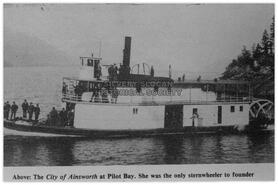 "City of Ainsworth" sternwheeler at Pilot Bay