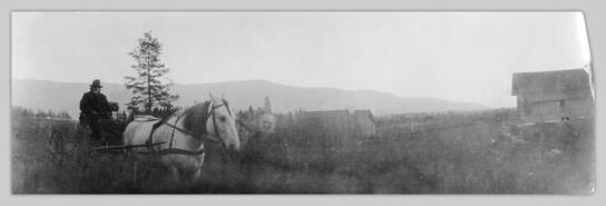 Harry Swanson and his horse "Faithful Grey"