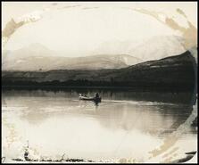 Man in canoe on the Columbia River