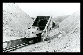Diesel engine #4036 exiting tunnel, Glenogle