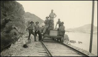 Group portrait of C.P.R. section crew of Okanagan Falls