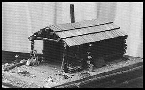 Model of Big Bend mining cabin