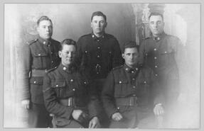 Harold North in WW I uniform in group photograph