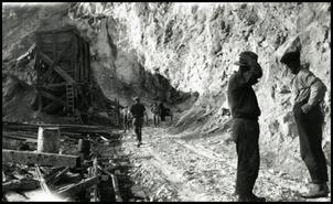 John Dent and Bill Mudry in gypsum quarry