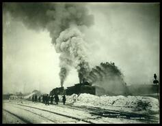 Rotary snowplow in action