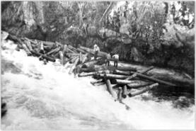 Log jam at Skookumchuck Rapids on Shuswap River
