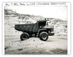Side view of ore truck