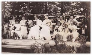 Lumby May Day Queen Betty Shields in group
