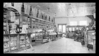 Interior view of Megaw's Store at Barnard Avenue (30th Avenue) and 34th Street