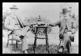 Clerk John Billings and  Mr. Adams, first bookkeeper, Kualt, Columbia River Lumber Co.