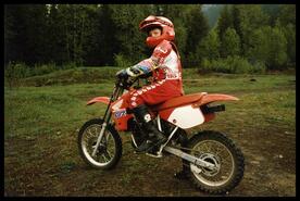 Junior motorbike cross-country rider