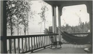 [View from J.M. Robinson's house to lake]
