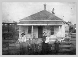 A.E. Warner family in front of home on Patterson Ave.