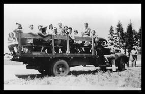 Coldstream Ranch women workers being trucked to orchards and fields