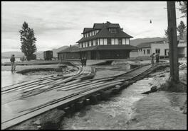 [Penticton railway station and tracks during 1942 flood]