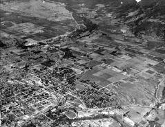Aerial view of Vernon looking northeast from Camp Vernon