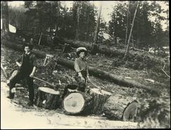 Loggers with axes