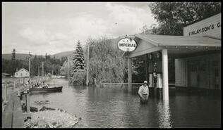 Finlayson's Garage during 1948 Sicamous flood