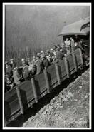 Spokane International Railway car taking men to Corbin mine