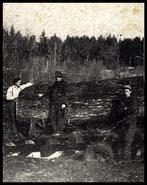 Three men at Howser sawmill