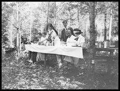 Group at picnic table
