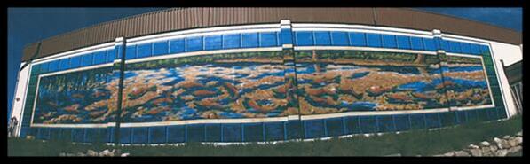 "Salmon Run" mural by Don Makela