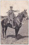 Charlie Wheeler in military uniform on horse