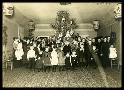 Christmas gathering in the old Kaslo Hotel