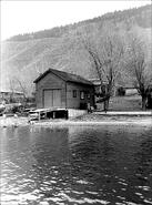 Major North's boathouse on Okanagan Lake, Welch's Point