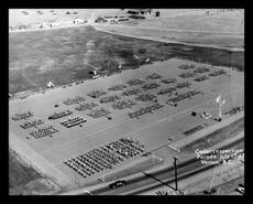 Aerial view of Camp Vernon during cadet inspection parade
