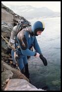 Diver on a search mission, Columbia River