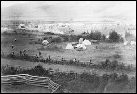 Overview of the Nez Perce Indigenous encampment on the Coldstream Ranch