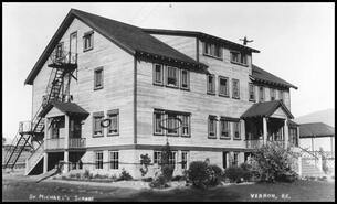Postcard showing St. Michael's School for Girls in Vernon